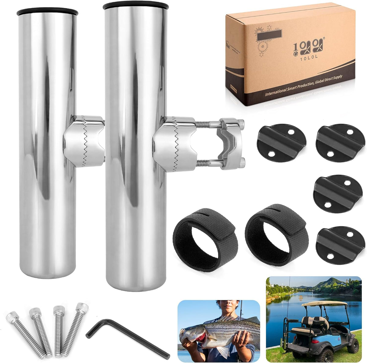 Golf Cart Fishing Rod Holder for EZGO Yamaha Club Cart - 10L0L Golf Cart Fishing Rod Holder for EZGO Yamaha Club Cart - 10L0L