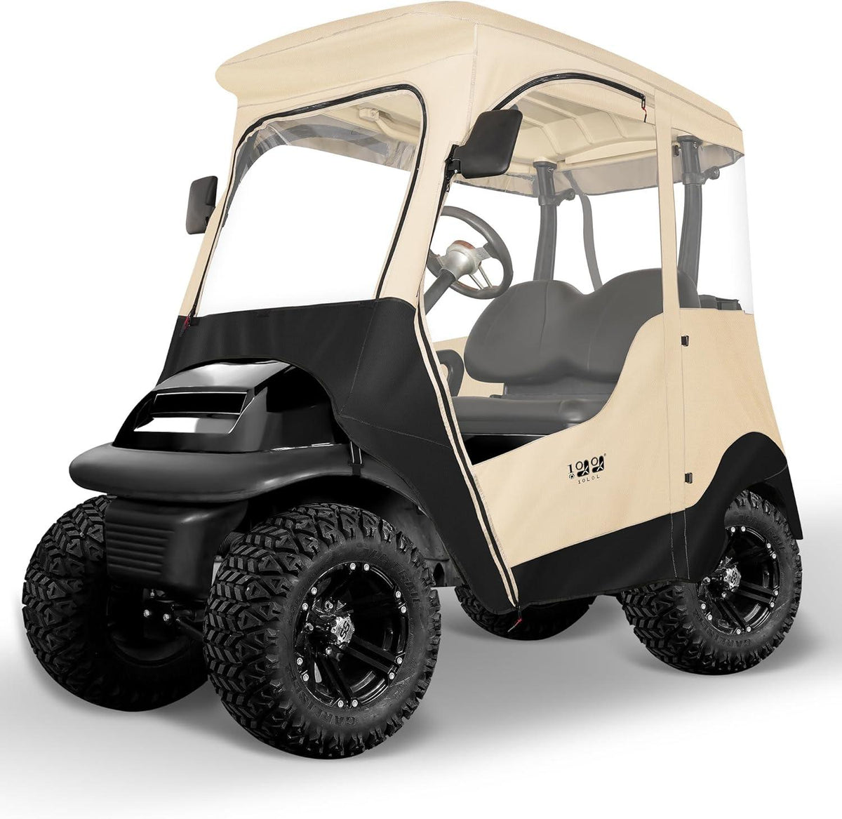 Best Golf Cart Enclosures for Club Car with Hinged Doors 2 Passenger 600D Waterproof 4-Sided Protection - 10L0L