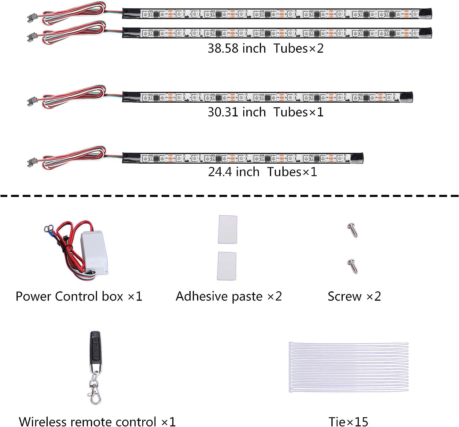 10L0L Golf Cart Light Strips and Light Bar Dimensions