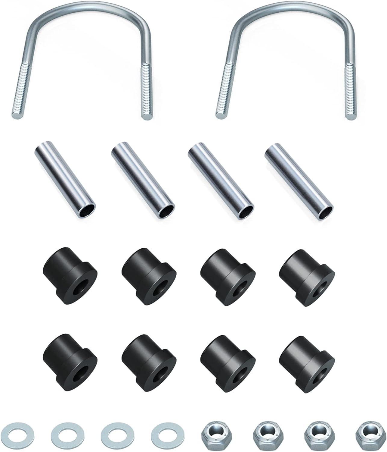 10L0L Golf Cart Heavy Duty Rear 3-Leaf Spring Kit Fit Club Car DS G&E 1981-Up,with Bushings & Sleeves & U Bolts