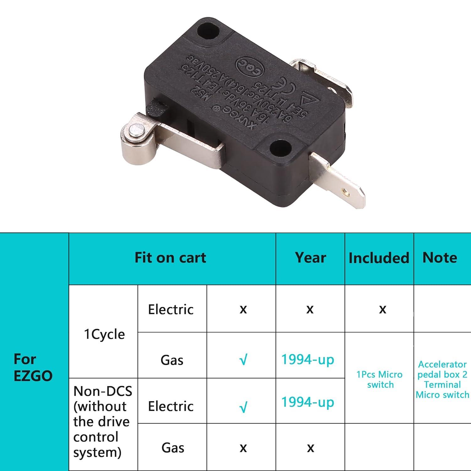 accelerator pedal switch Golf Cart Accelerator Pedal Box Micro Switch for EZGO TXT 1994-up |10L – 10L0L