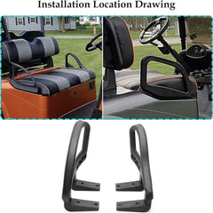 10L0L Golf Cart Arm Rest Hip Restraint for EZGO RXV 2016-up (RXV 2), Driver and Passenger Side, OEM# 617645 617644, Left + Right 1 Pair