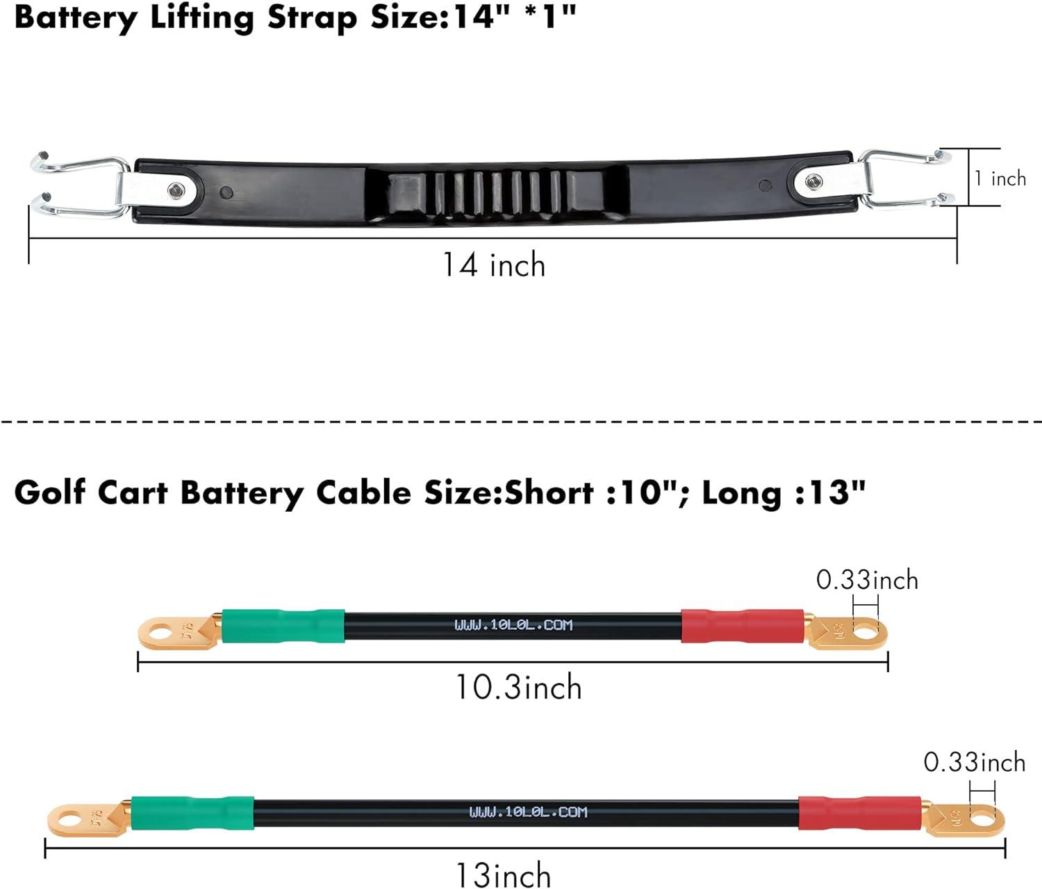 10L0L Golf Cart Battery Cables for 36 Volt & 48 Volt EZGO TXT