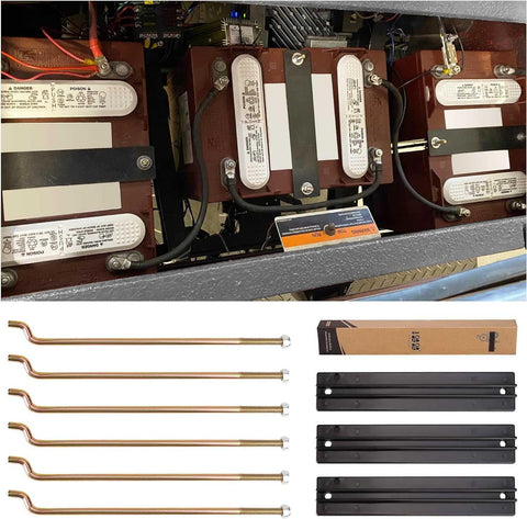 Golf Cart Battery Hold Down Plate and Rod kit for Club Car DS and Carryall