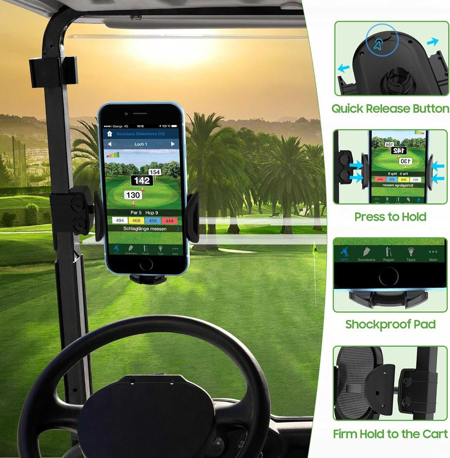 Golf Cart Cell Phone Holder Universal Racing Truck