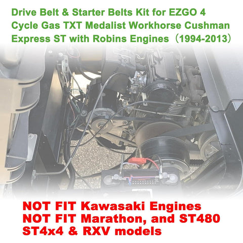 EZ GO Golf Cart Drive Belt & Starter Generator Belt