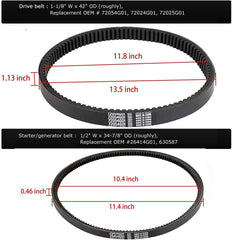 golf cart drive belt dimensions