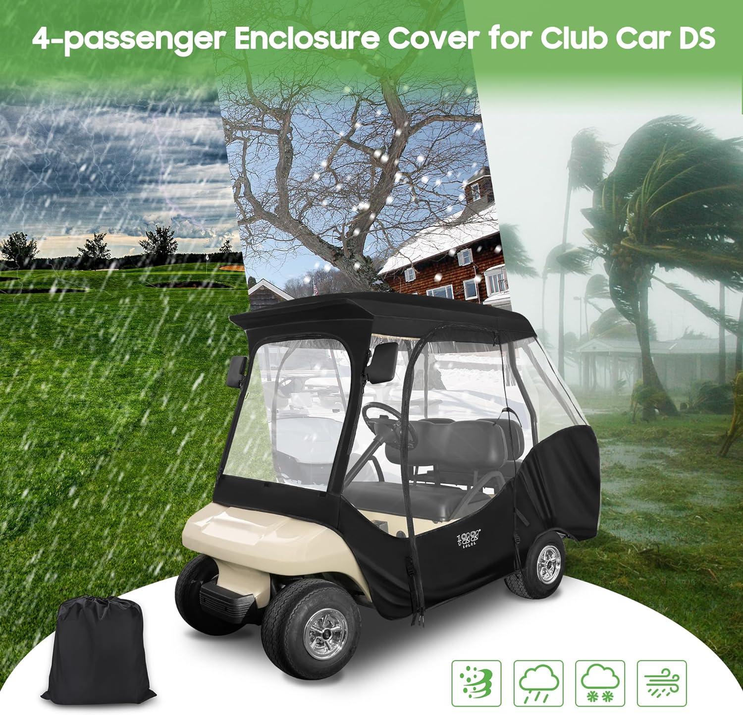 Golf Cart Enclosures Waterproof Driving Cover for Club Car DS- 10L0L - 10L0L