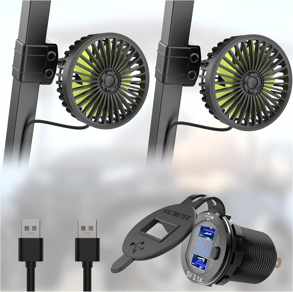 Golf Cart Fan Portable Fans USB Powered 