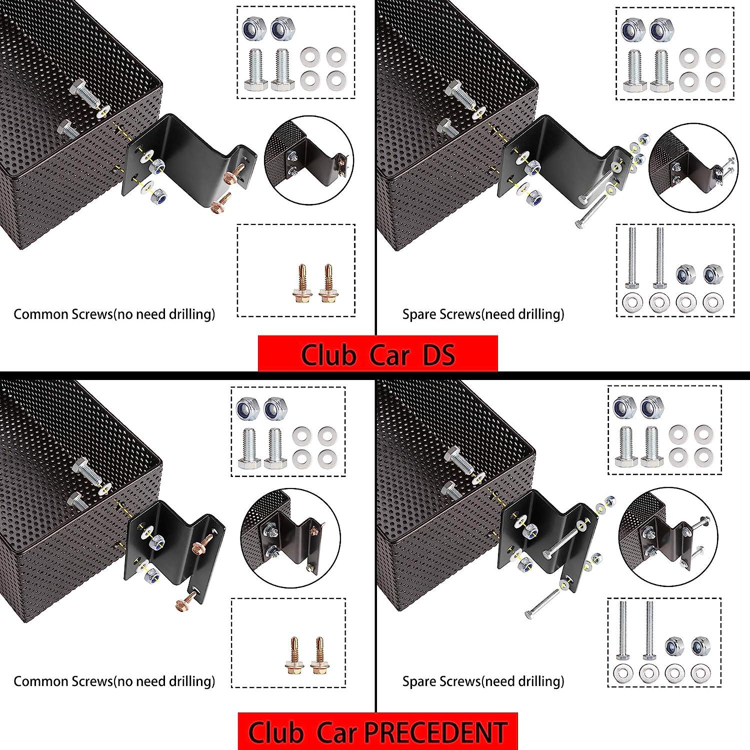 Golf cart front basket installation details