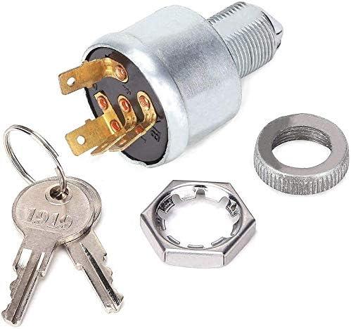 EZGO TXT Ignition Switch With Key - 4-Prong Replacement For 1981-Up TXT, Medalist, Workhorse, ST, Shuttle, Marathon Golf Carts
