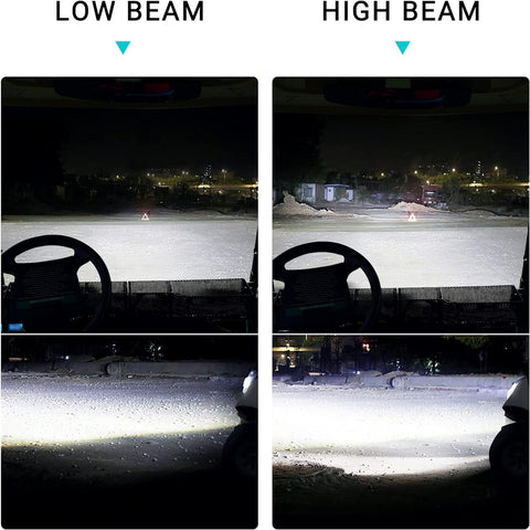 Golf cart high beam and low beam display effect