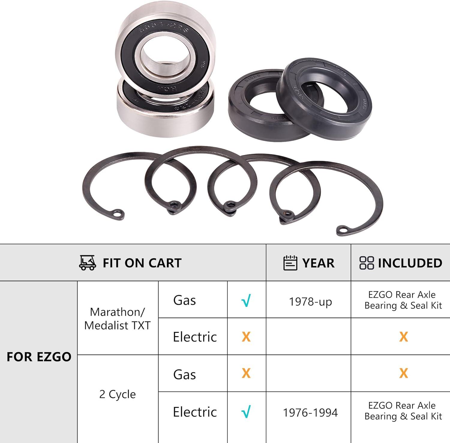 10L0L Rear Axle Shaft Bearing & Seal Kit for EZGO Golf Cart