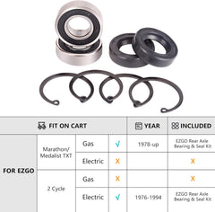 10L0L Rear Axle Shaft Bearing & Seal Kit for EZGO Golf Cart