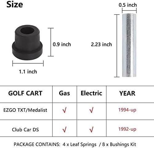 golf cart bushings size