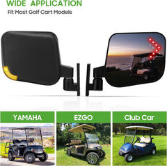 Golf Cart Side Mirrors with Turn Signals for EZGO Club Car Yamaha - 10L0L - 10L0L