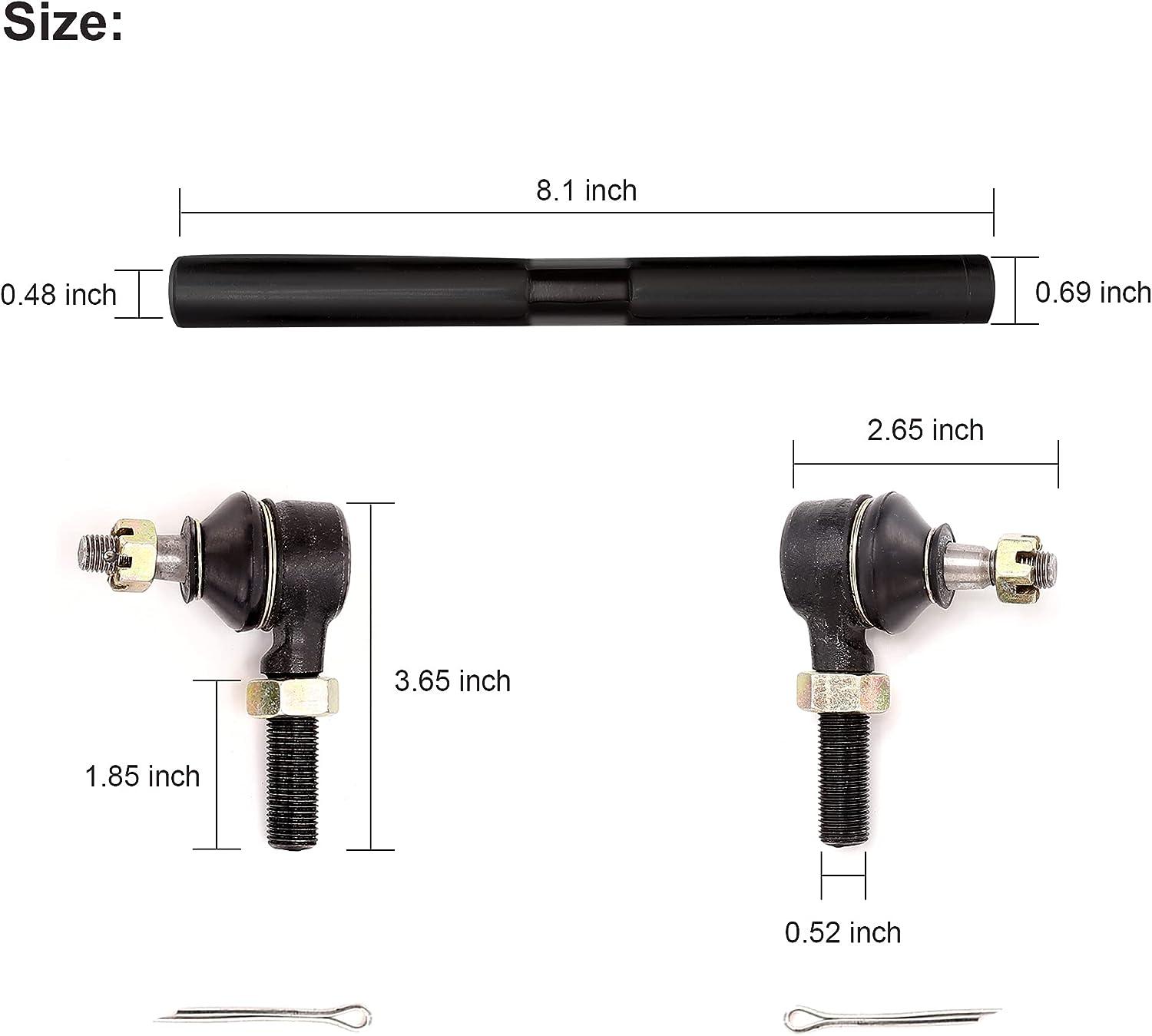 golf cart tie rod ends size