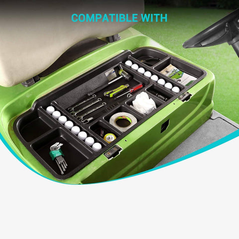 Golf cart under seat storage tray