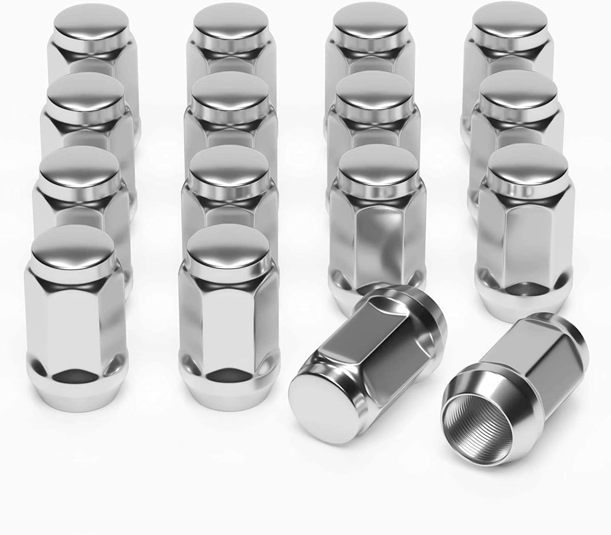 Golf Cart Wheel Lug Nuts Universal for EZGO & Club Car Chrome 16 PCS - 10L0L - 10L0L