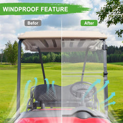 Foldable EZGO golf cart windshield