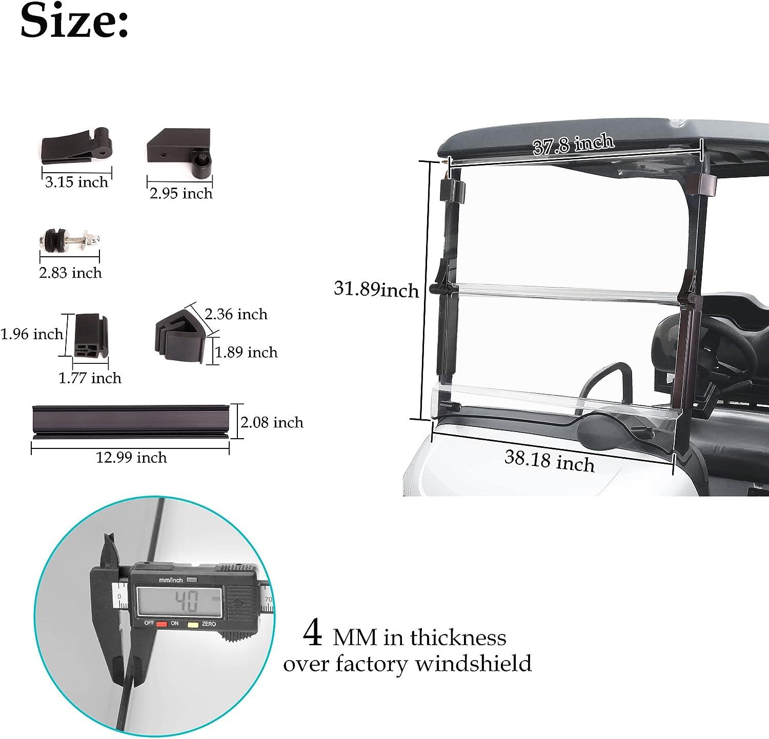 EZGO Golf Cart Windshield Size