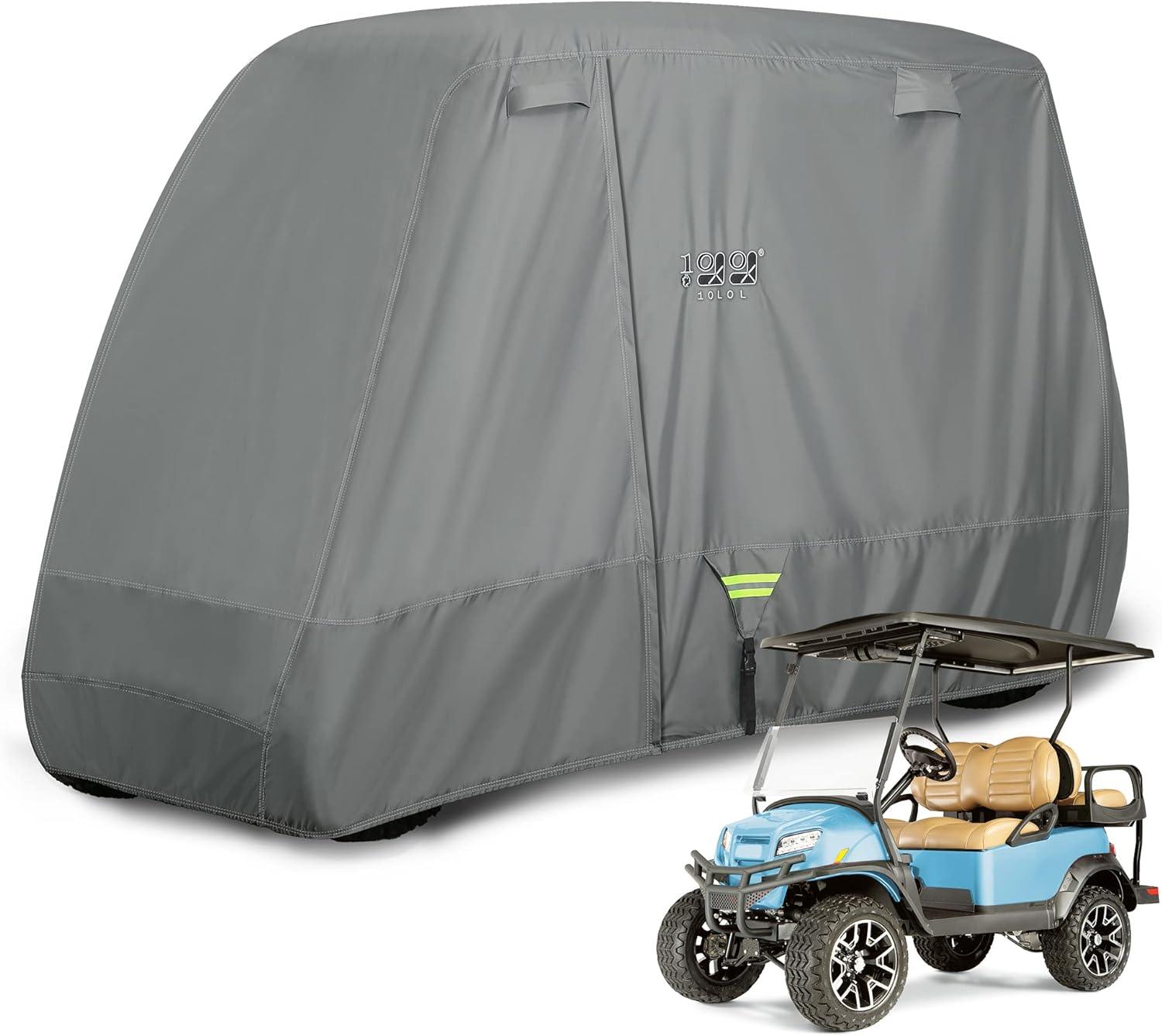 Heavy Duty Best Golf Cart Cover for 2/4 Passengers Golf Cart, All Weather Outdoor Protection - 10L0L