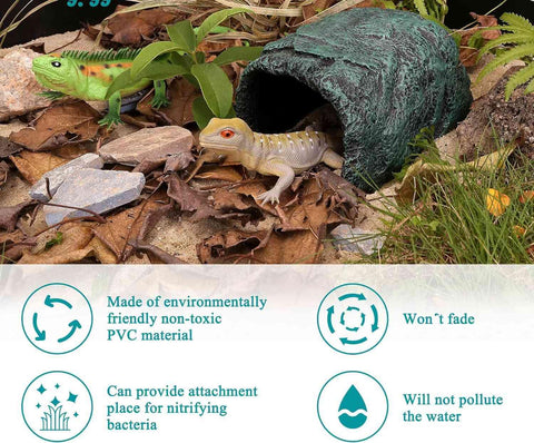 Hidden Cave Aquarium Decoration - Reptile Resin Natural Hidden Cave