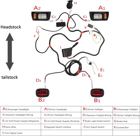Light Kit LED Headlight And Taillight For Club Car DS - 10L0L - 10L0L