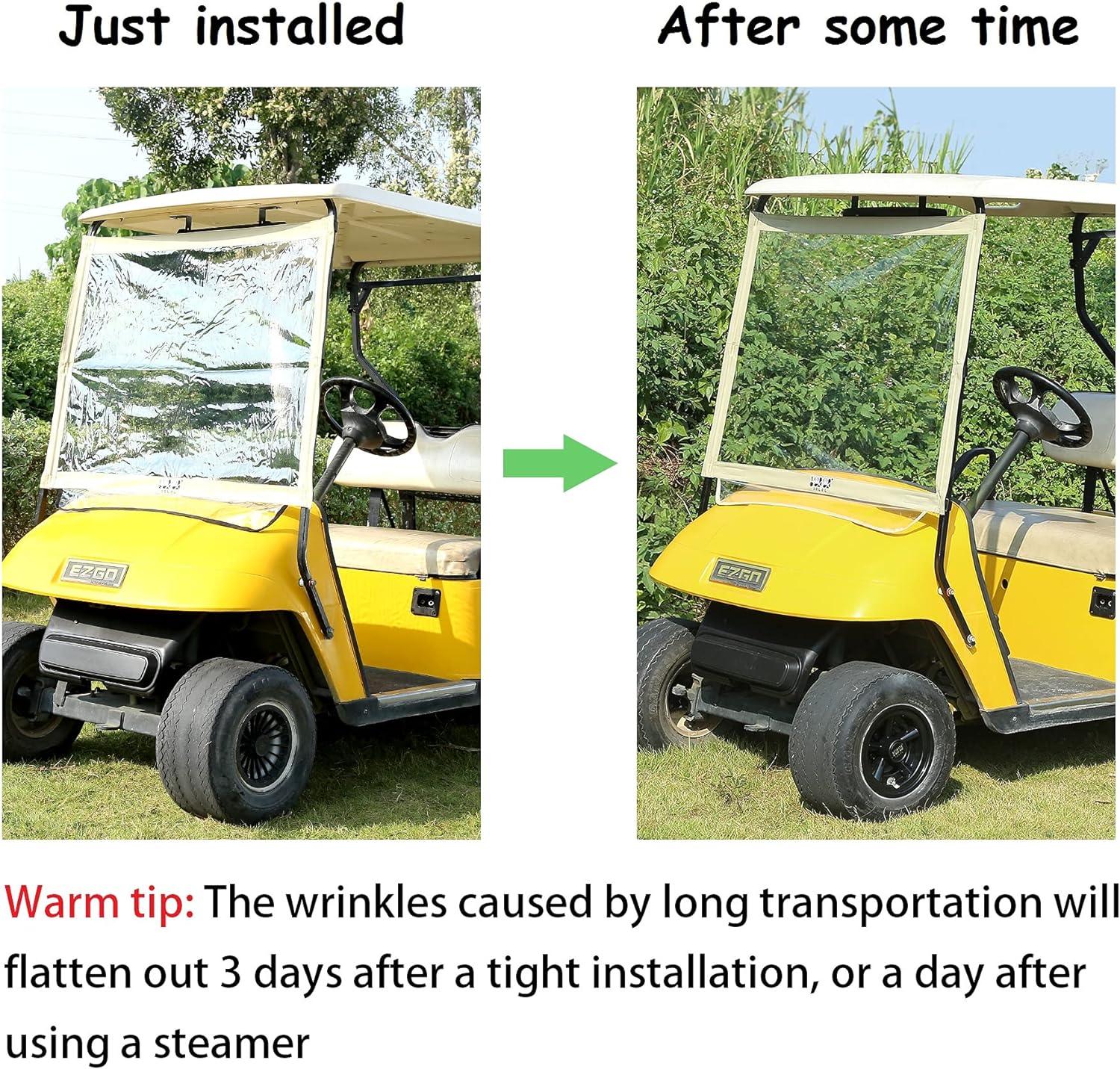 Portable Golf Cart Windshield Foldable PVC for EZGO TXT - 10L0L - 10L0L