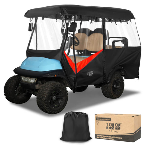 Golf Cart Enclosure Black Red