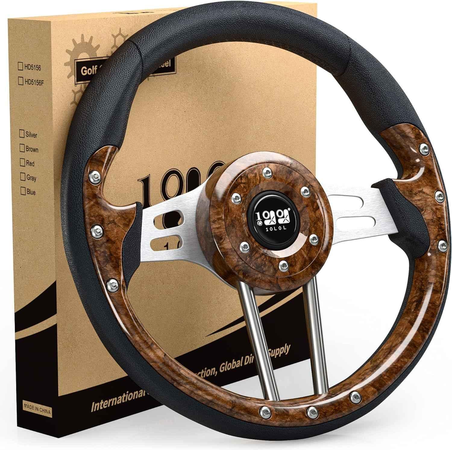 Universal 12.5 Inch Red Golf Cart Steering Wheel Available in Three Colors