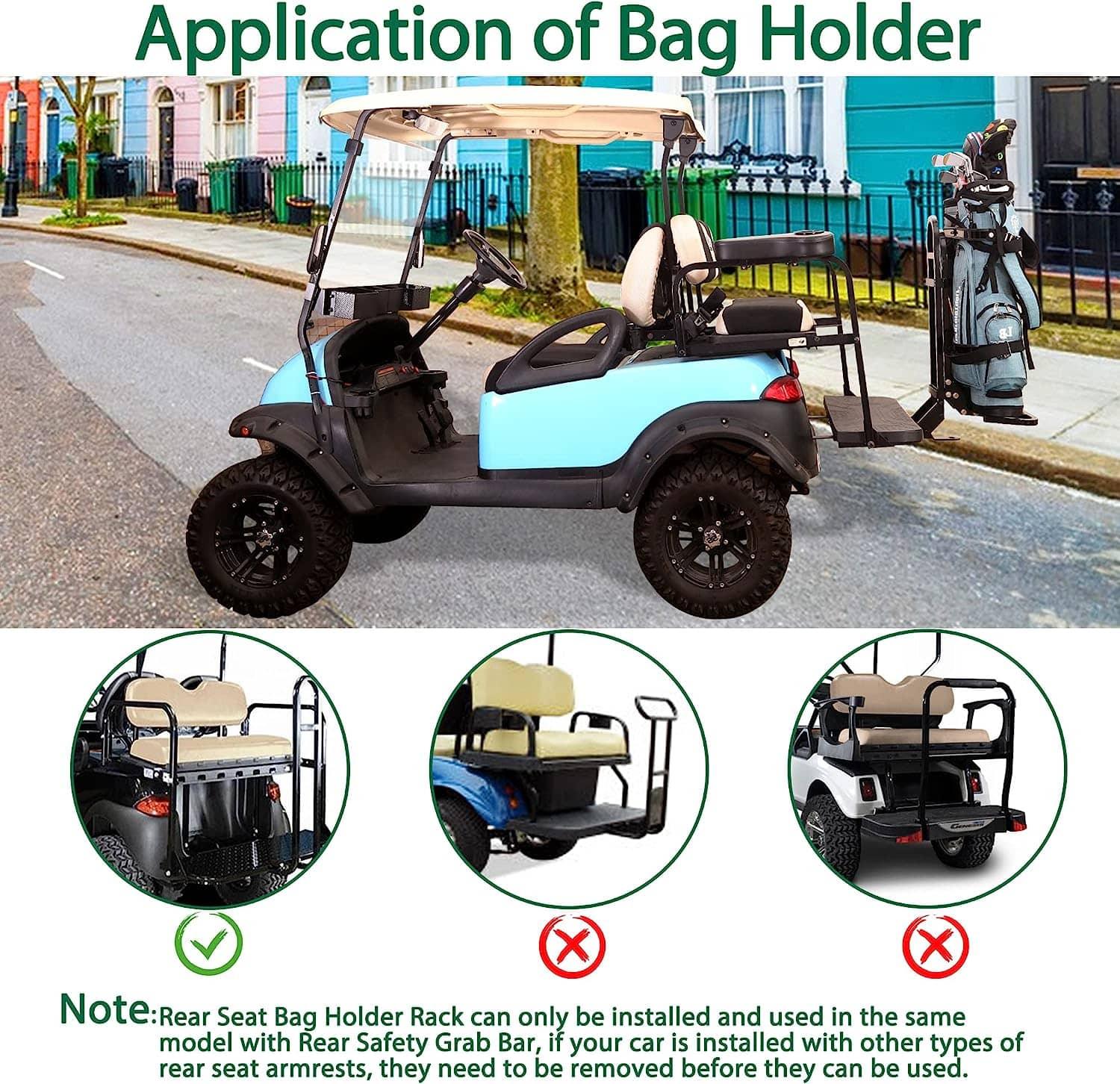 golf cart rear seat bag holder