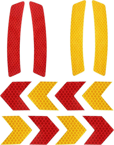 Pack Of 10 Cat Eye Reflectors, Yellow, White And Red Reflector Stickers For Self-Adhesive, Triangle Rectangular Reflectors, Reflectors Pendant For Car, Truck, Caravan - View #9