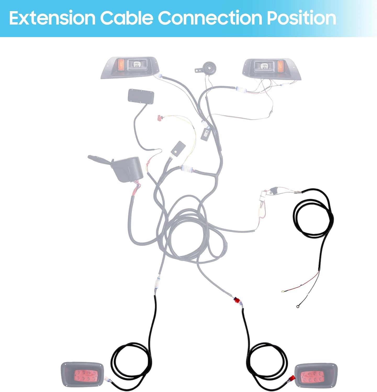 Universal Golf Cart Tail Light Kit Power Extension Cable - 10L0L - 10L0L