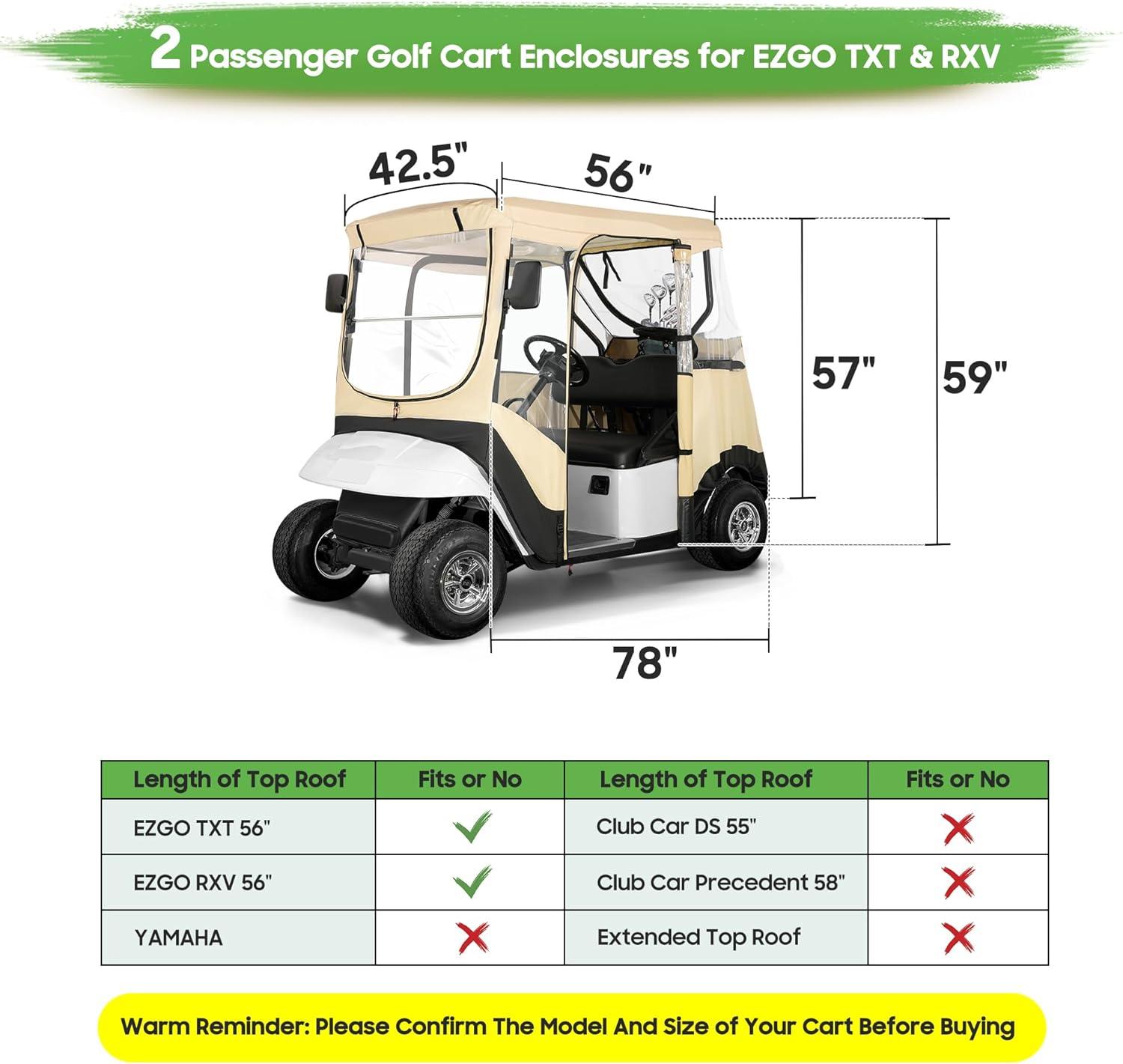 Golf Cart Enclosure for EZGO TXT RXV