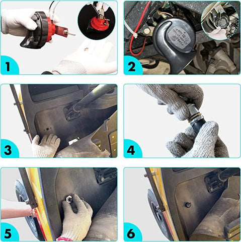 10L0L Universal 12 Volt Golf Cart Horn Kit for EZGO, Club Car, Yamaha - Floor Mount Button Switch, Golf Cart Street Legal Horn Kit - 10L0L