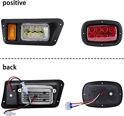 10L0L Golf Cart LED Light Kit for Yamaha G14 G16 G19 G22 Gas & Electric, Deluxe Headlight Taillight with Turn Signal Switch Horn Button