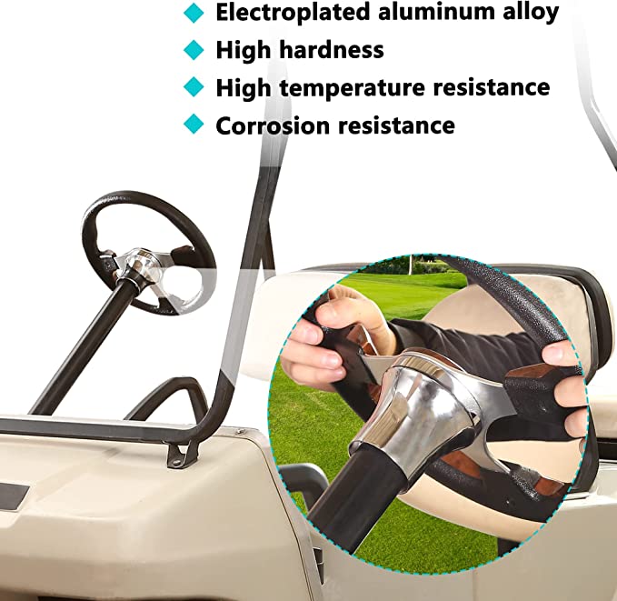10L0L Golf Cart Racing Steering Wheel Adapter (Sold Separately), Universal for Club Car DS Precedent EZGO RXV & TXT Yamaha Ergonomic Design