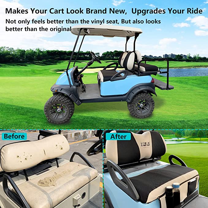 10L0L Golf Cart Seat Covers (Front and Rear) for Club Car Precedent & Yamaha, Golf Cart Seat Cover
