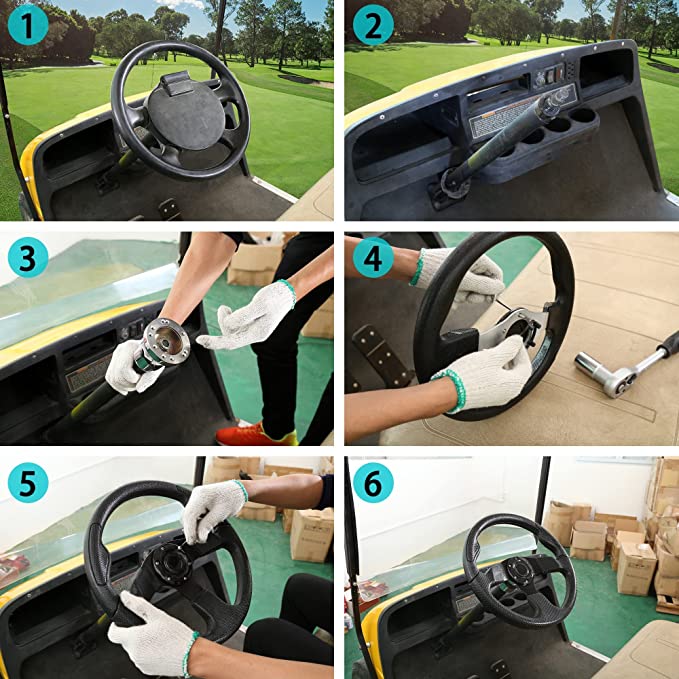 Golf cart steering wheel adapter installation steps