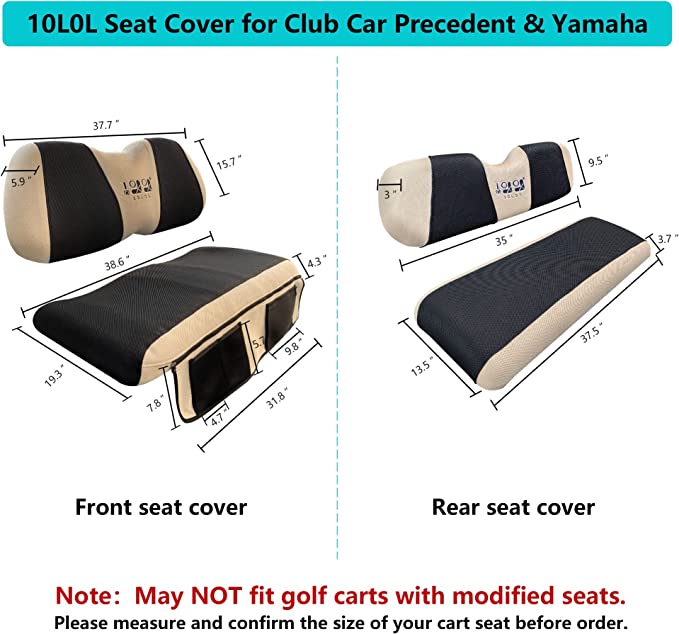 golf cart seat cover size