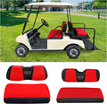 10L0L Golf Cart Seat Cover Set （Front and Rear）for EZGO TXT RXV & Club Car DS 2000-up(Flat Backrest)