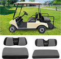 10L0L Golf Cart Seat Cover Set （Front and Rear）for EZGO TXT RXV & Club Car DS 2000-up(Flat Backrest)