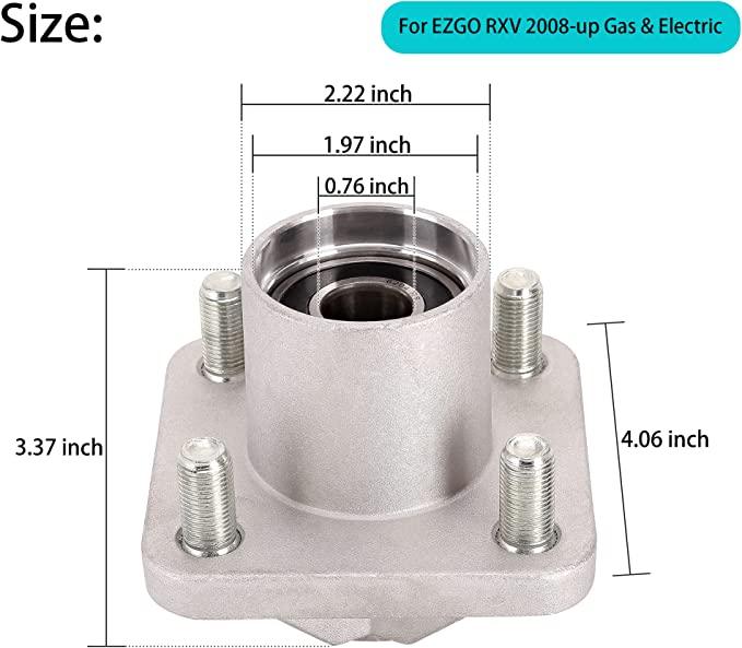 Front Hub Assembly 2 PCS for EZGO RXV 2008-up Gas and Electric 609603 600001 - 10L0L