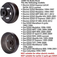 Golf cart brake drum applicable models