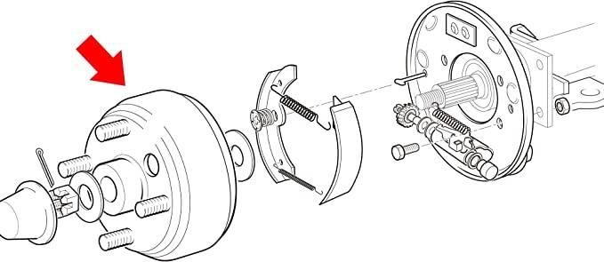 Golf cart brake drum installation diagram