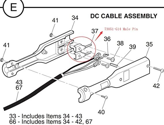 Golf Cart Plug Terminal Connector with Male Pin Radsock for EZGO TXT