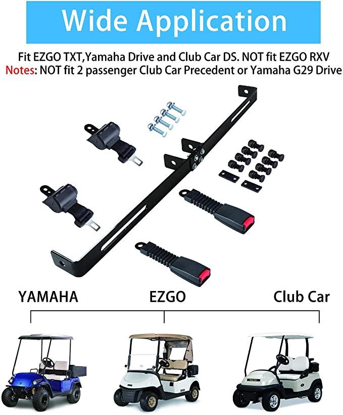 Golf cart seat belt applicable models