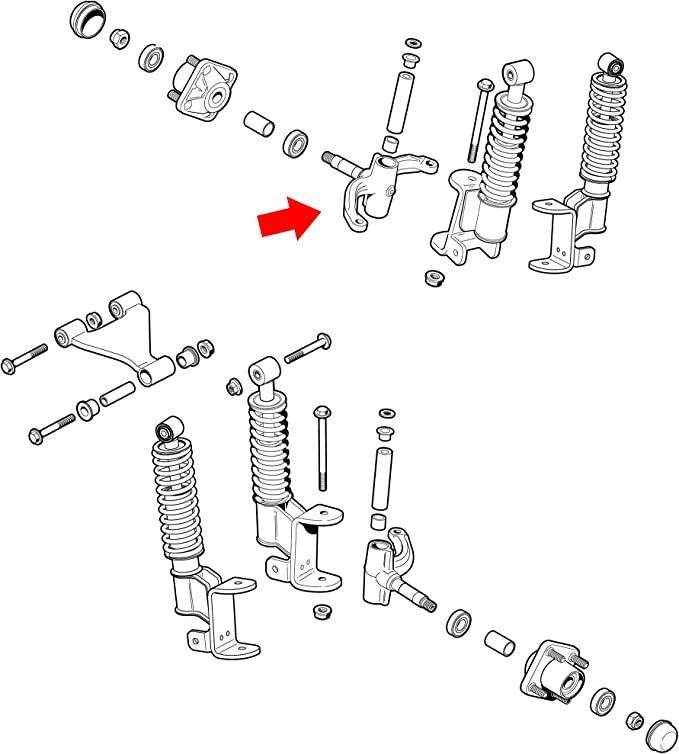Golf Cart Spindle Assembly for EZGO RXV 2008-up Gas and Electric