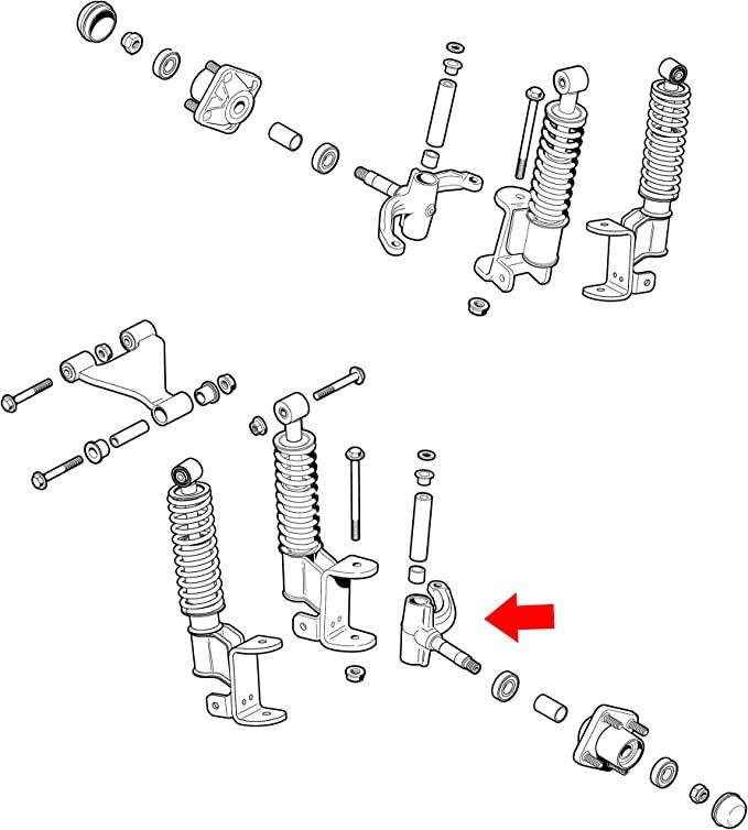 Golf Cart Spindle Assembly for EZGO RXV 2008-up Gas and Electric